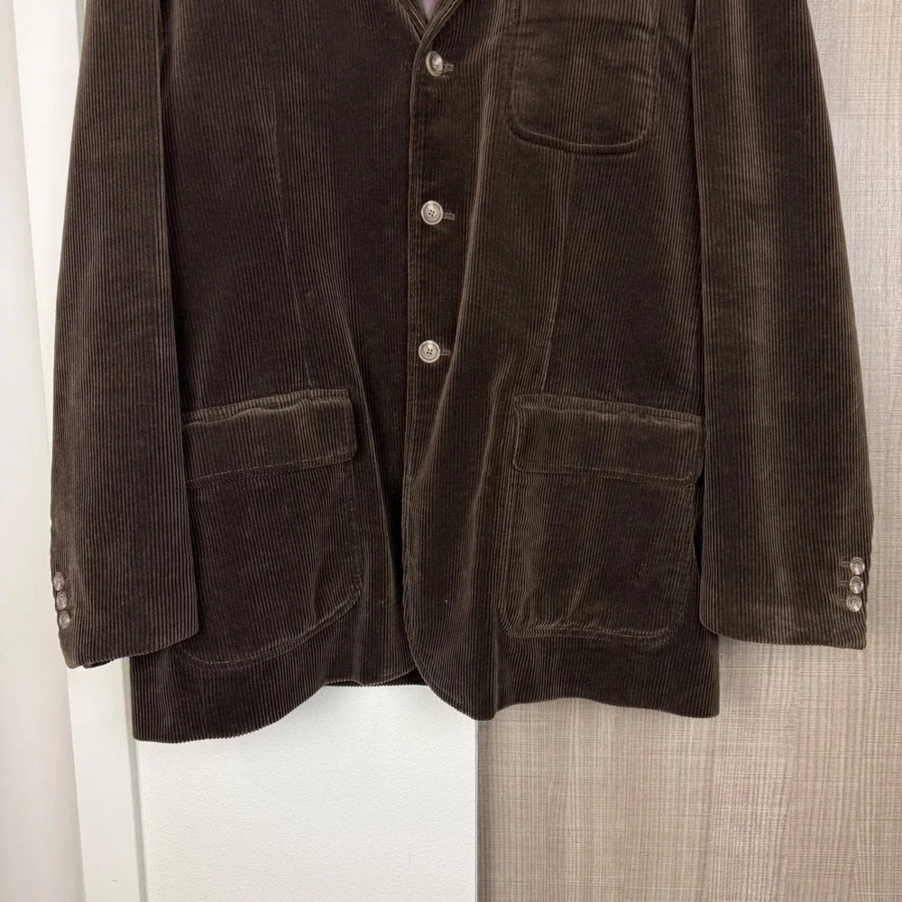 Vintage Polo Ralph Lauren Brown Corduroy Blazer Jacket Sport Coat Macau XXL